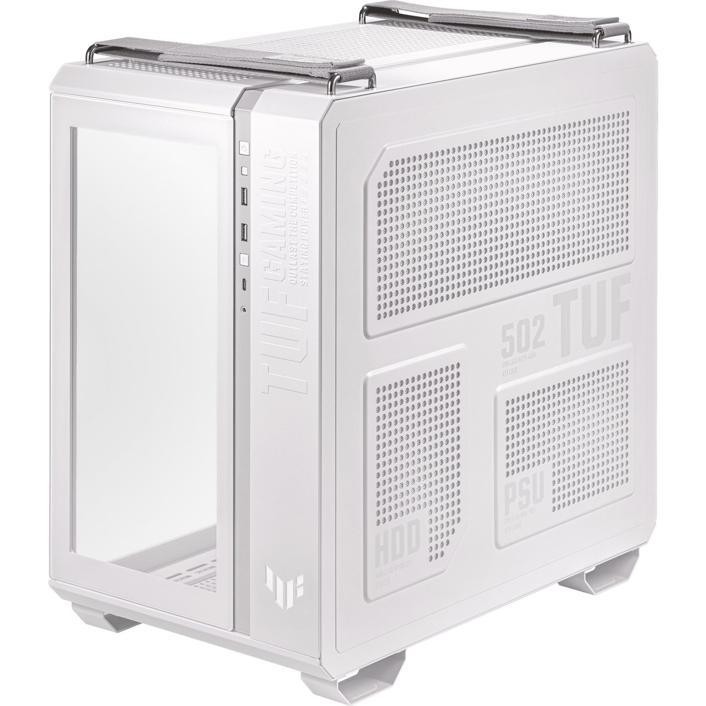 Asus tuf gaming gt502 midi tower behuizing (wit | 2x usb-a | 1x usb-c | tempered glass)
