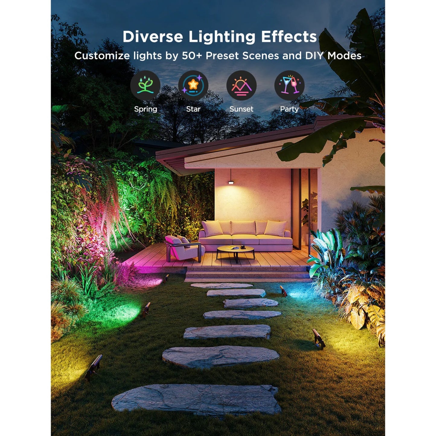 Govee slimme grondverlichting matter rgbww - 4 pack buiten