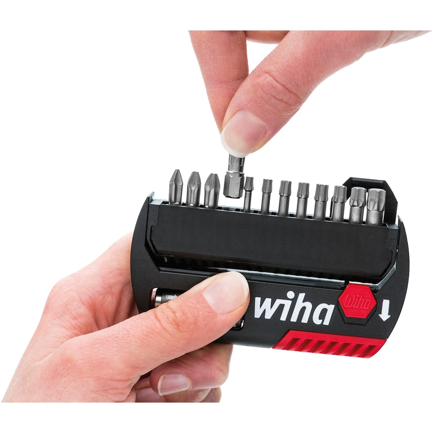 Wiha bitset flipselector standard 25 mm (zwart rood, torx® 13-delig 1 4 c6,3 met riemclip)