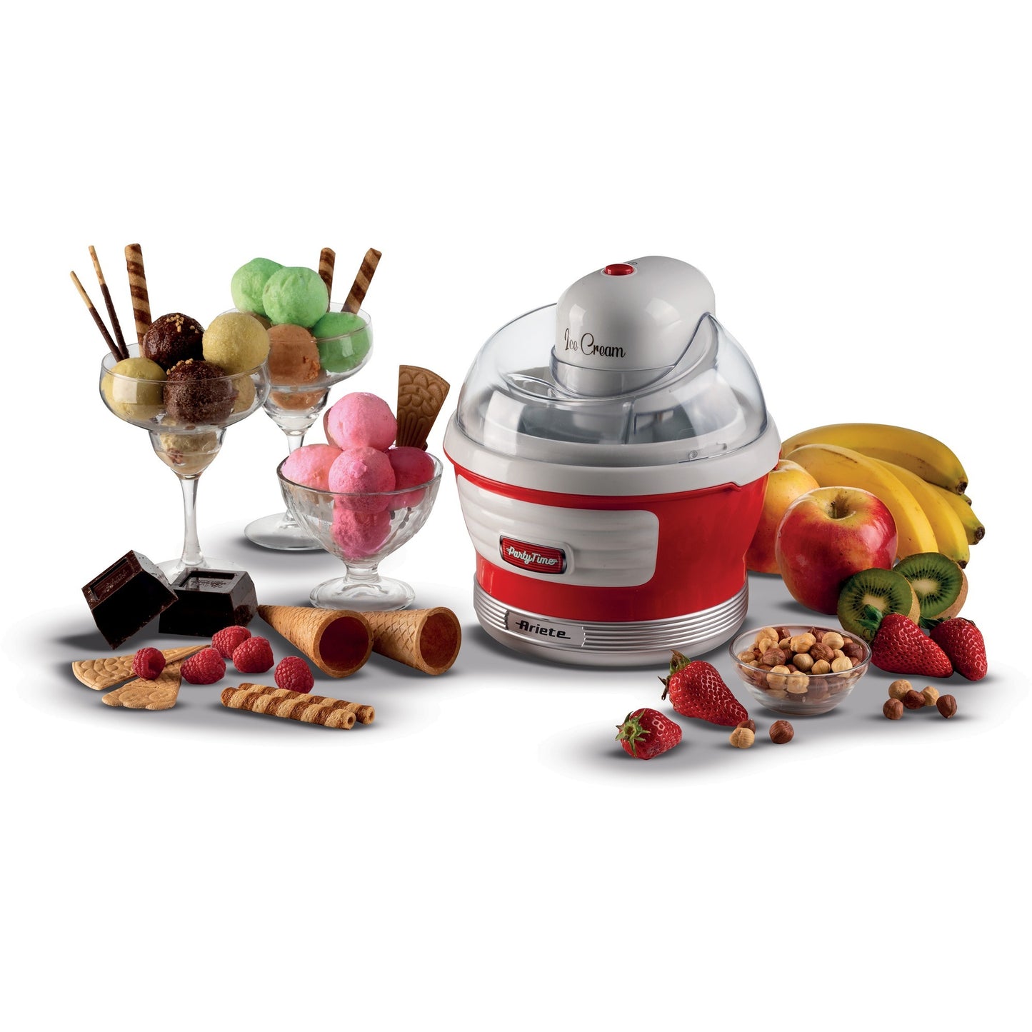 Ariete party time ijsmachine 0643 00 (rood wit)
