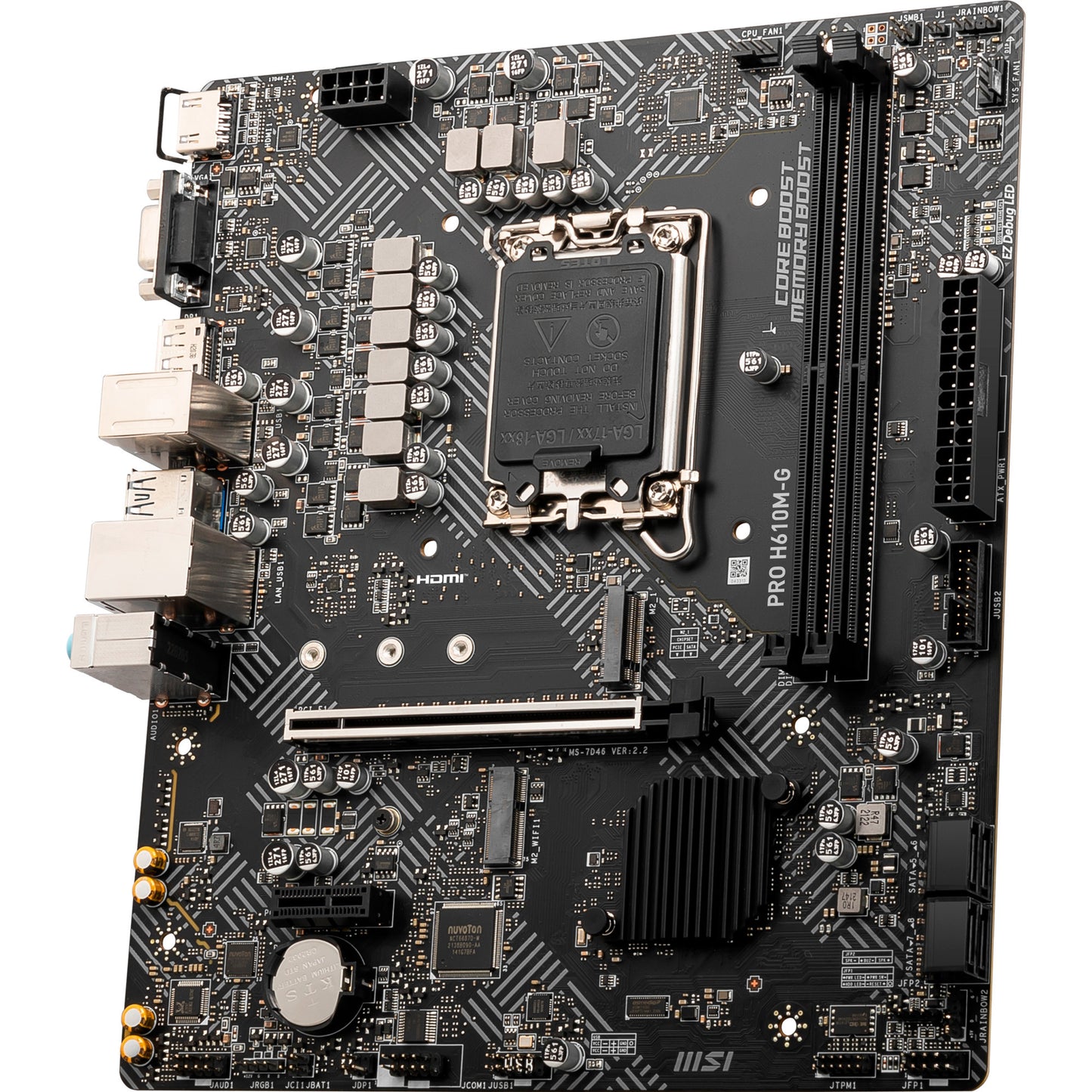 Msi pro h610m-g socket 1700 moederbord (gb-lan, sound, µatx)