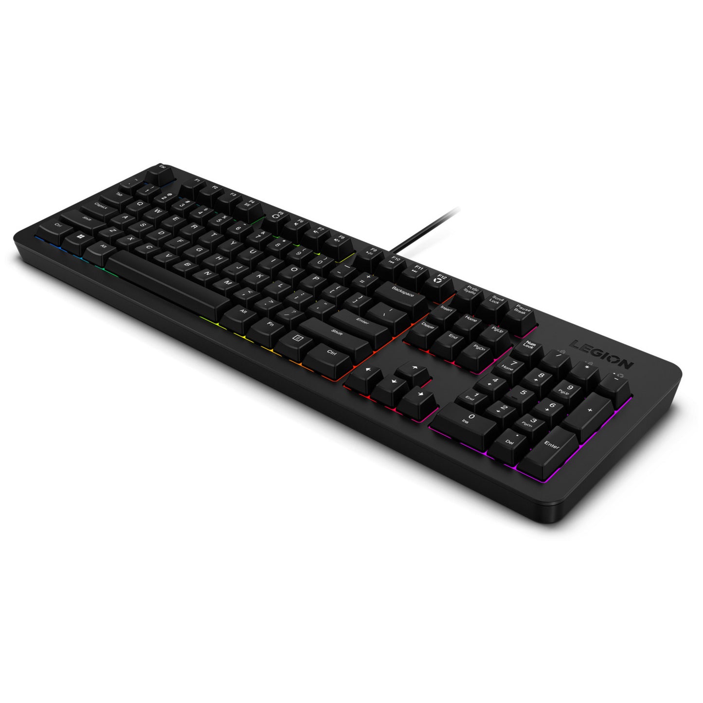 Lenovo legion k310 rgb gaming toetsenbord (zwart, us lay-out (qwerty), membraan, 100%, membraan switch, rgb, usb)