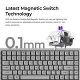 Keychron k2 he-f1c concrete edition rgb mechanisch toetsenbord (zwart, us lay-out (qwerty), gateron double-rail magnetic nebula, 75%, rgb leds, osa double-shot pbt, hot swap, 2.4ghz | bluetooth 5.2 | usb-c) - afbeelding 3