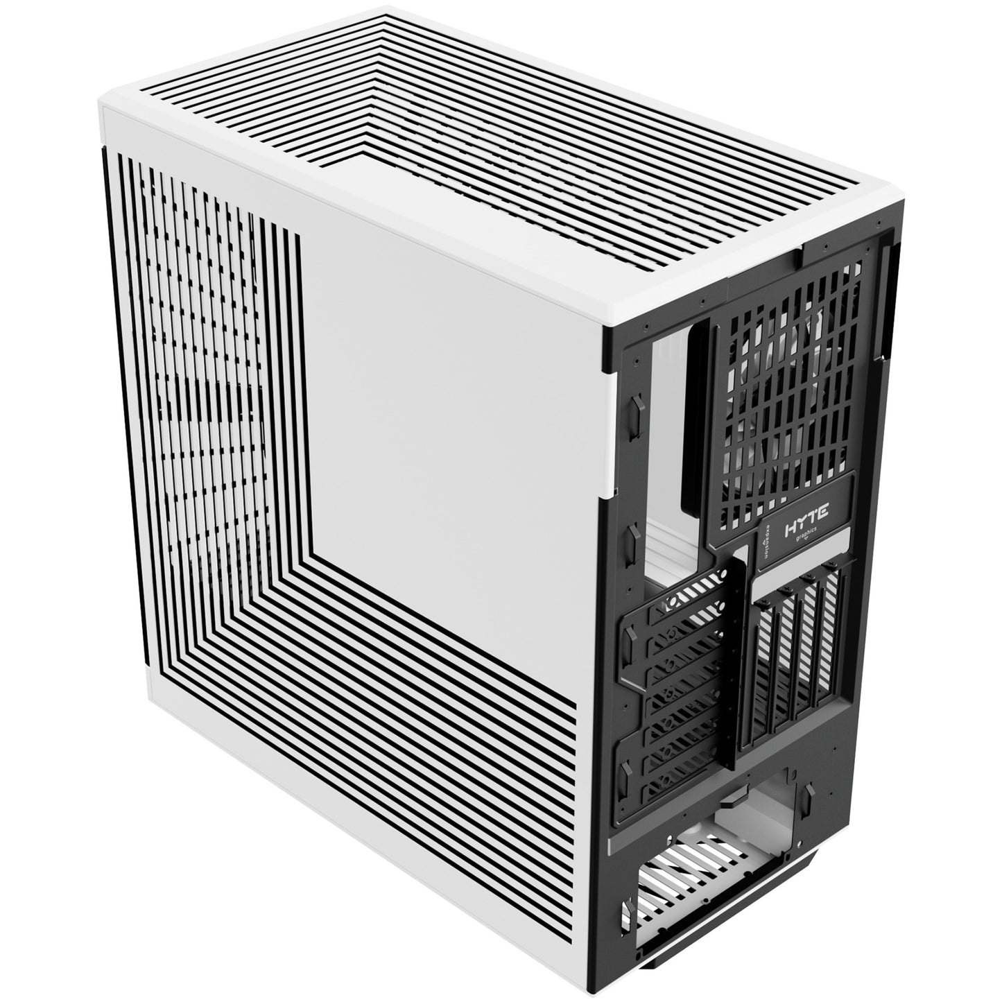 Hyte y40 midi tower behuizing (wit zwart | 2x usb-a | 1x usb-c | tempered glass)