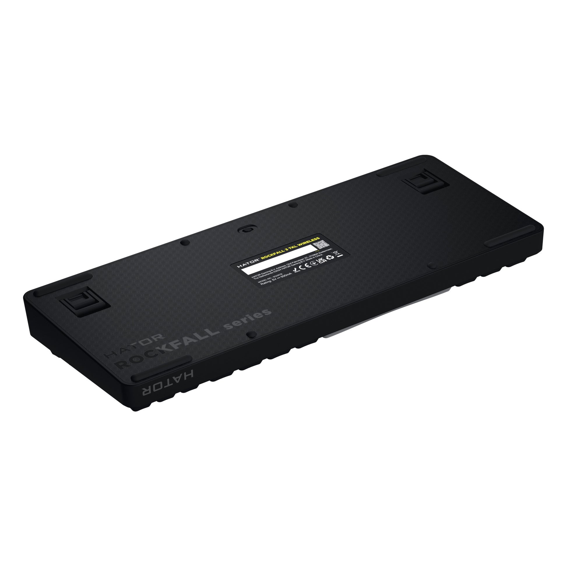 Hator rockfall 3 tkl wireless rgb mechanisch gaming toetsenbord (zwart, us lay-out (qwerty), 80% (tkl), rgb, pbt keycaps, hotswap, 2.4 ghz bluetooth usb-c)