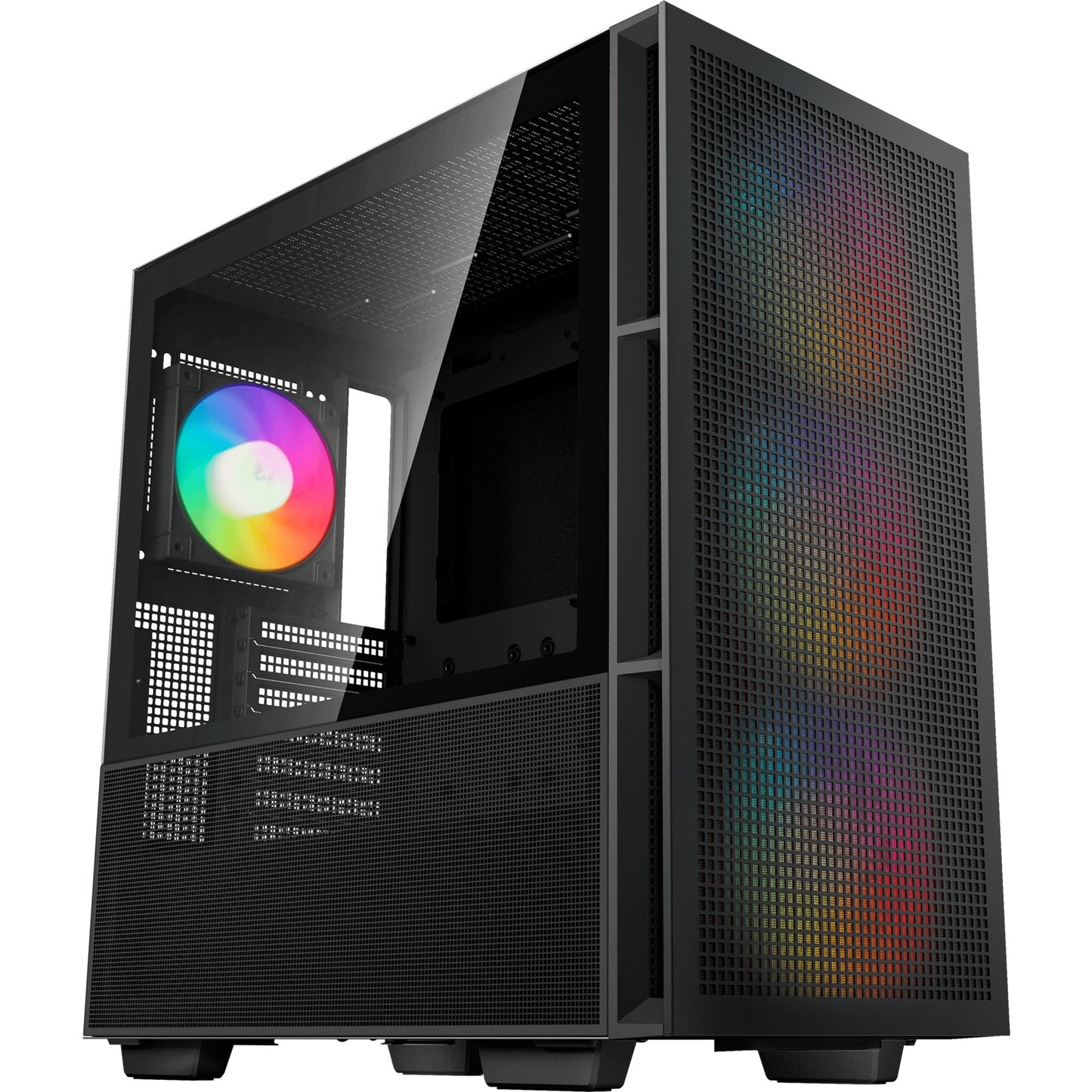 Deepcool ch560 midi tower behuizing (zwart | 1x usb-a | 1x usb-c | rgb | window)