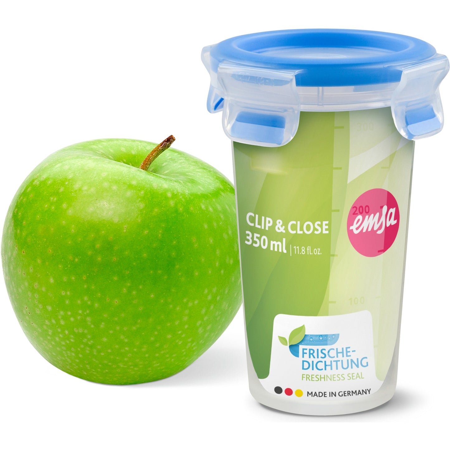 Emsa clip close vershoudbakje 0,35 l beker (transparant blauw, rond, ø 9,2cm)