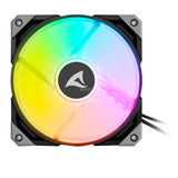 Sharkoon rebel f50 pwm rgb case fan (zwart, 120 x 120 x 25 mm) - afbeelding 1