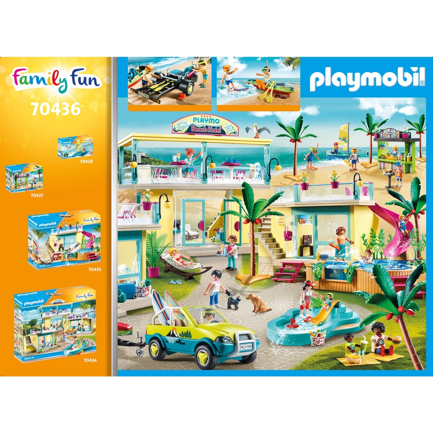 Playmobil family fun - strandwagen met kano's constructiespeelgoed (70436)