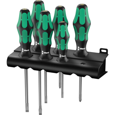 Wera 334 6 schroevendraaierset kraftform plus (zwart groen, 6-delig)