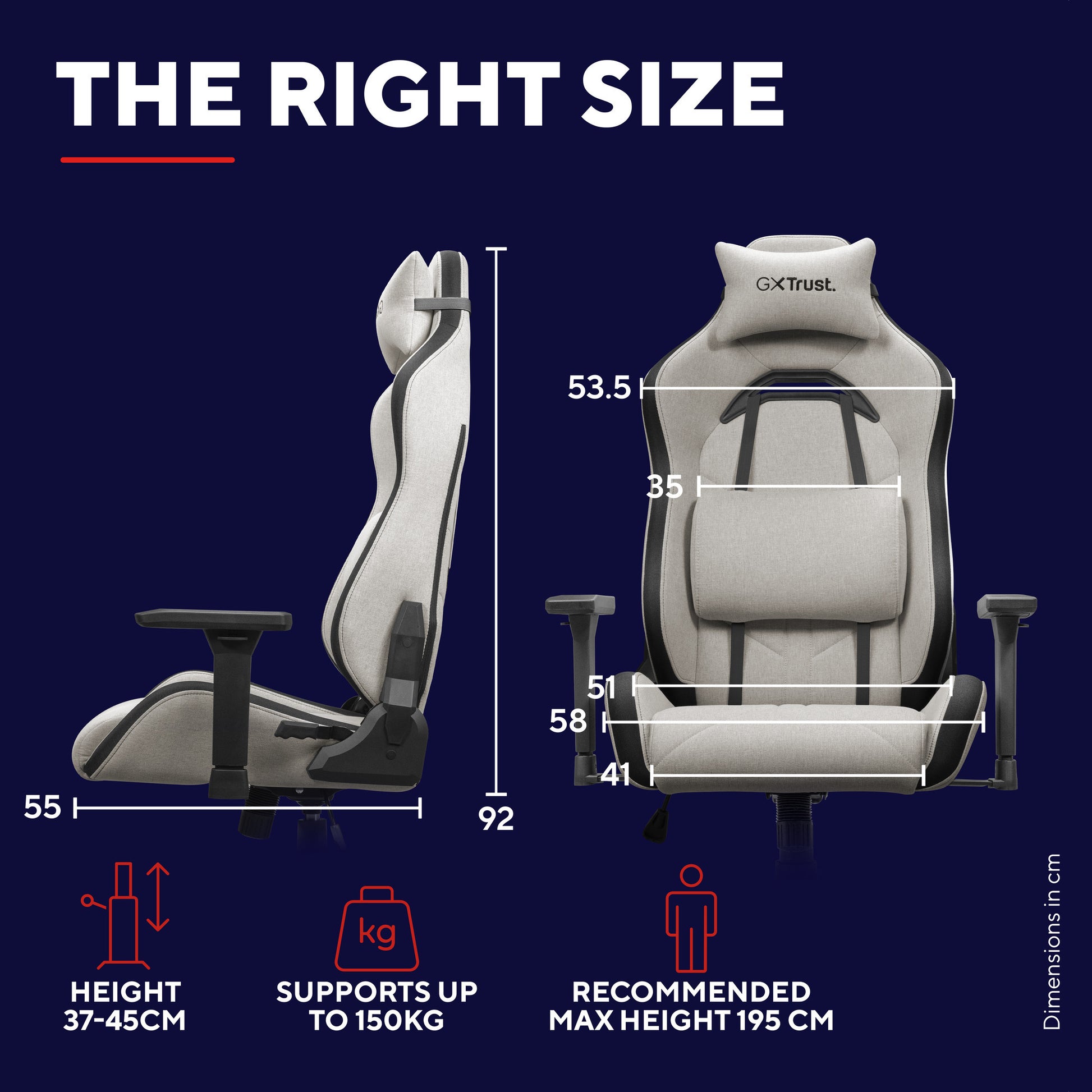Trust gxt 723 ruya comfortabele stoffen gaming stoel