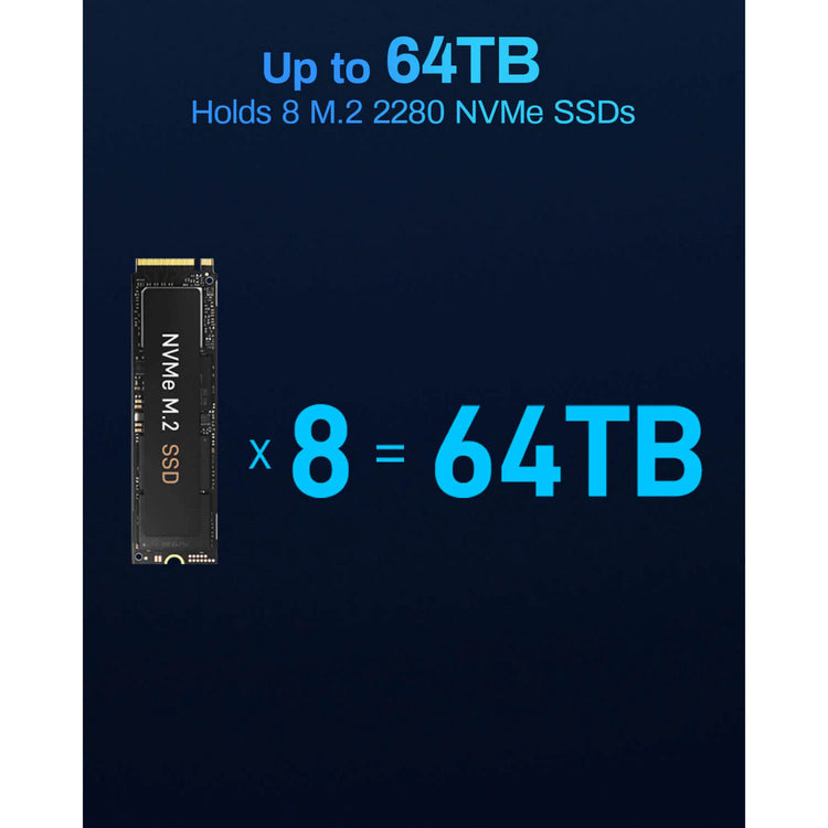 Terramaster f8 ssd plus nas (zwart, 1x 10gbe, hdmi, usb)
