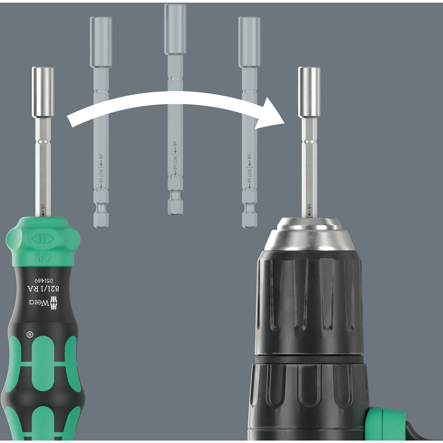 Wera kraftform kompakt 28 ra met etui, 6‑delig bitset (zwart groen)