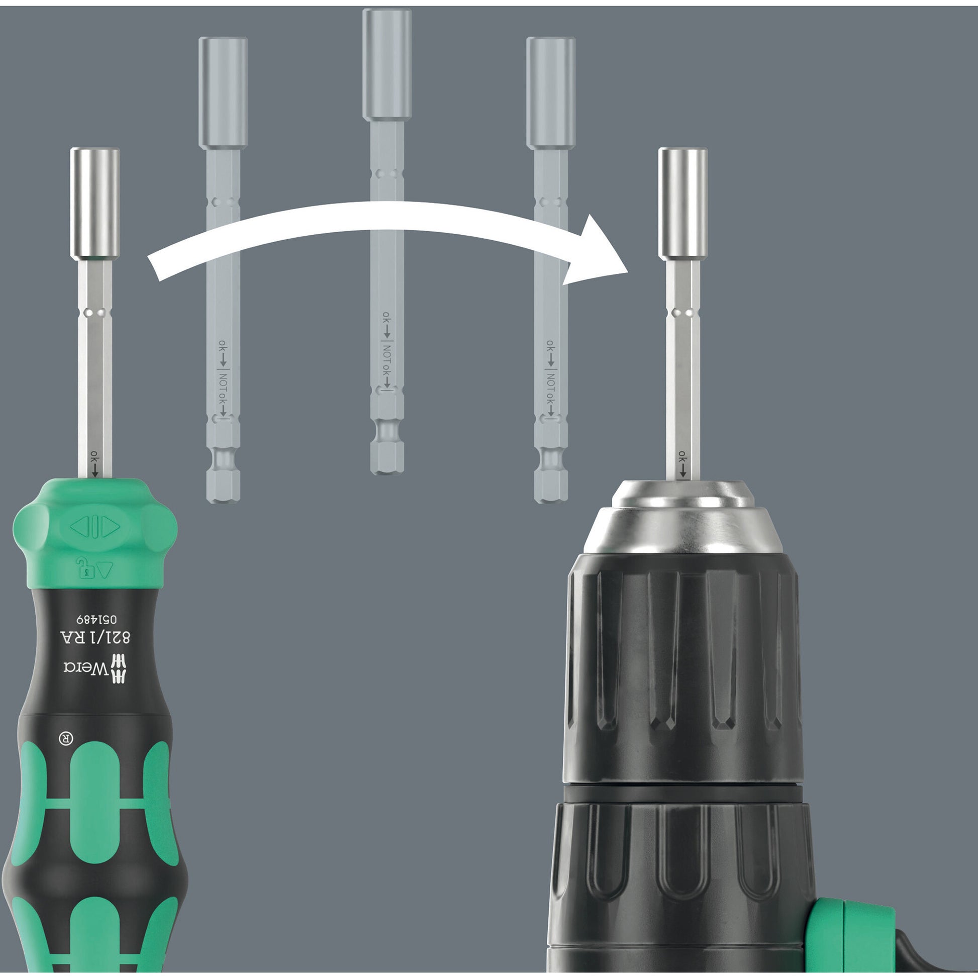 Wera kraftform kompakt 28 ra met etui, 6‑delig bitset (zwart groen)