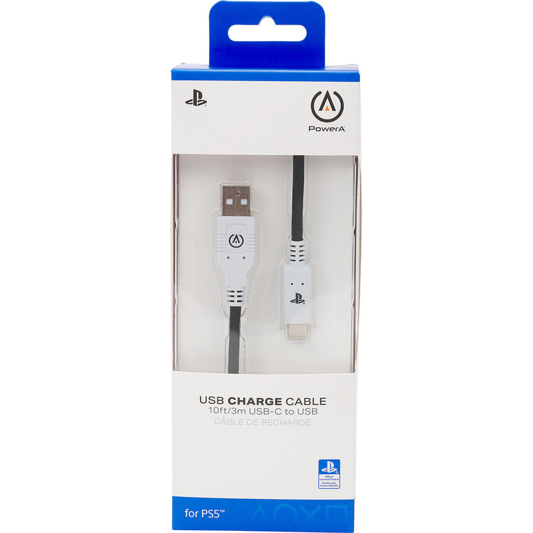 Powera usb-c-kabel voor playstation 5 (zwart wit, 3 meter)