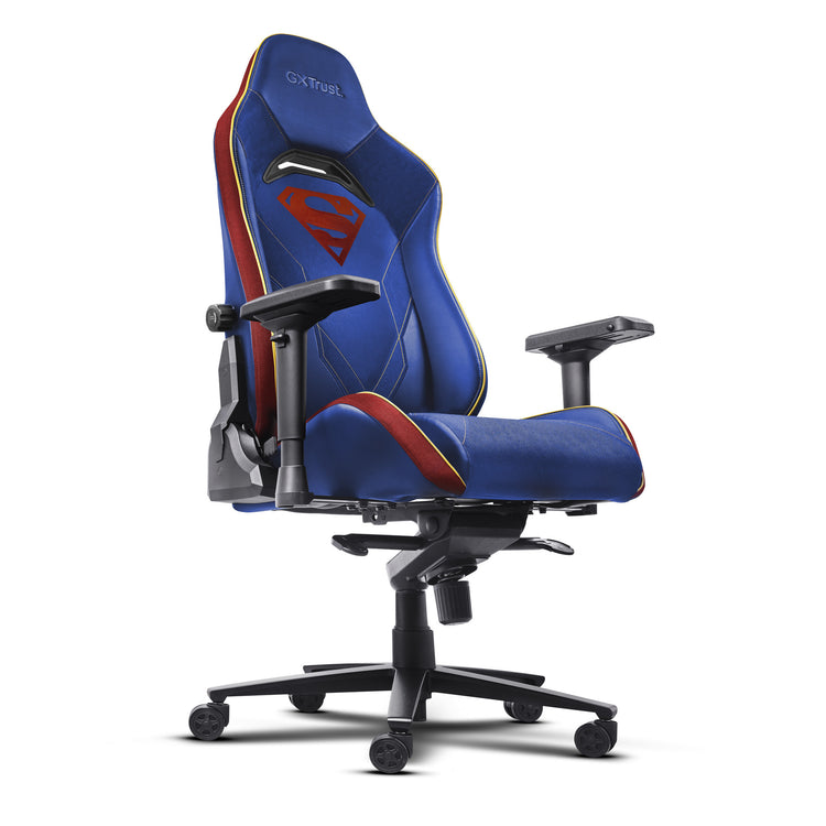 Trust gxt 721sm ruya pro superman gaming stoel (blauw rood)