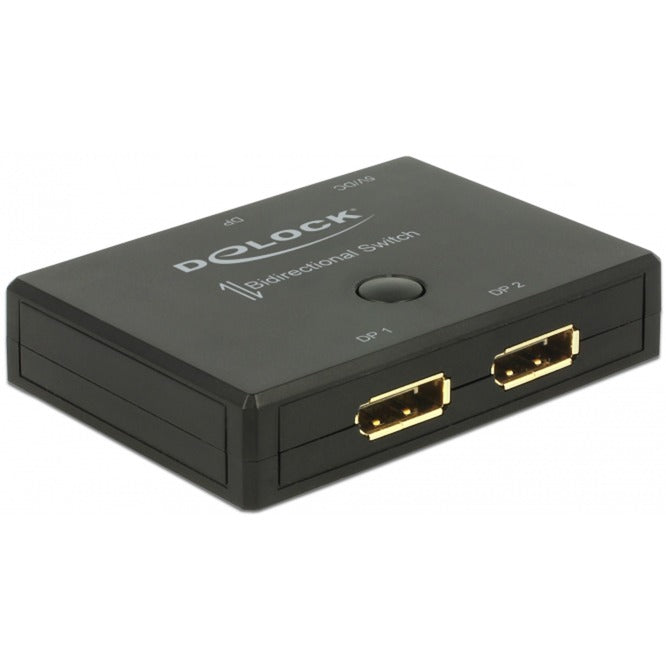Delock displayport 2 - 1 switch bidirectional 4k 60 hz displayport switch (zwart)