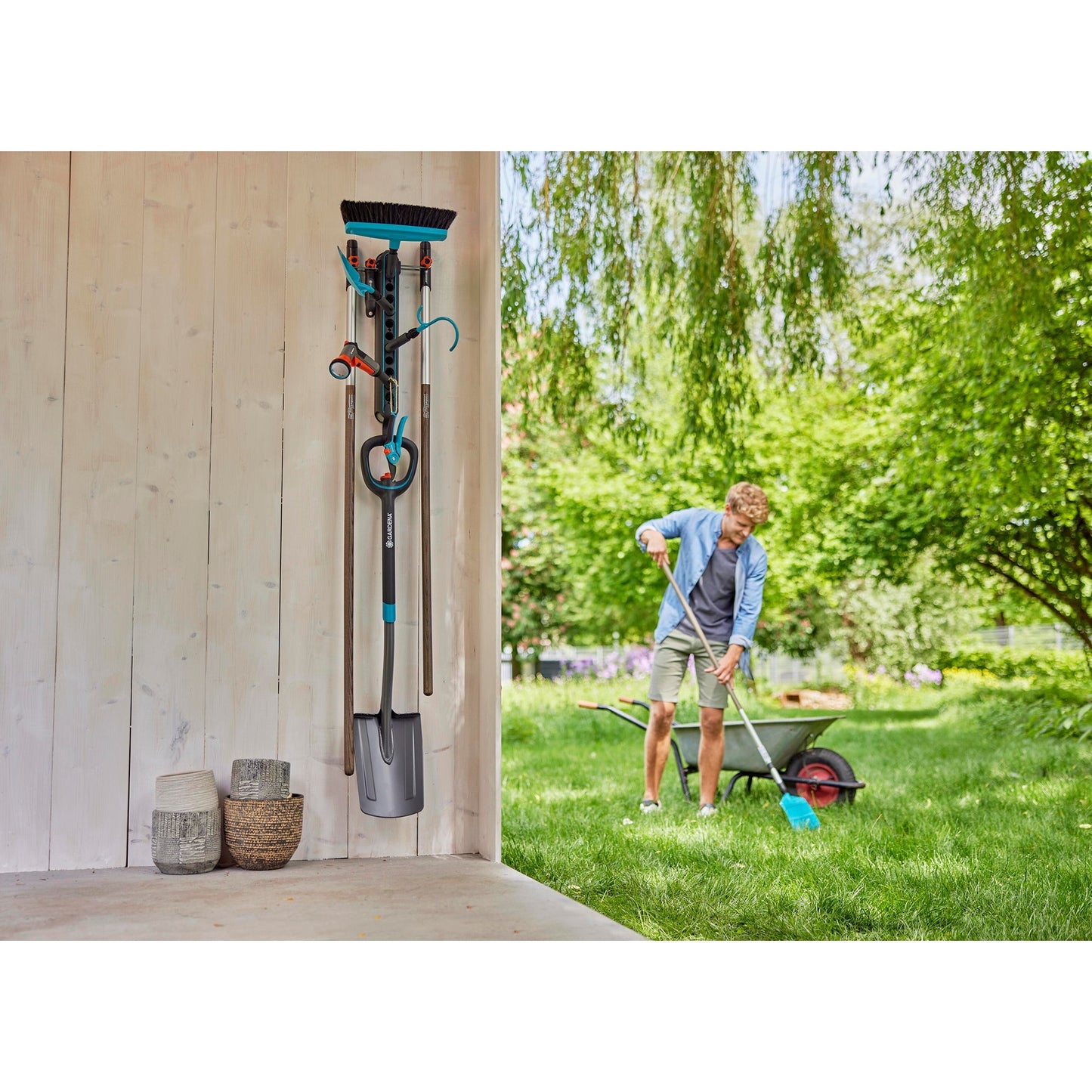Gardena combisystem gereedschapsrek flex houder (donkergrijs turquoise)