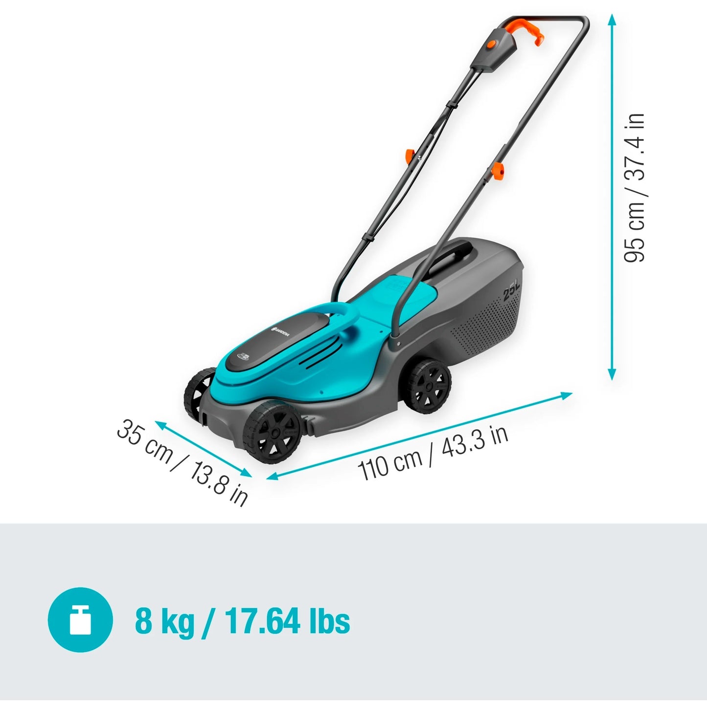 Gardena powermax 30 18v p4a solo grasmaaier accu zonder accu, zonder lader 18 v snijbreedte max. 300 mm