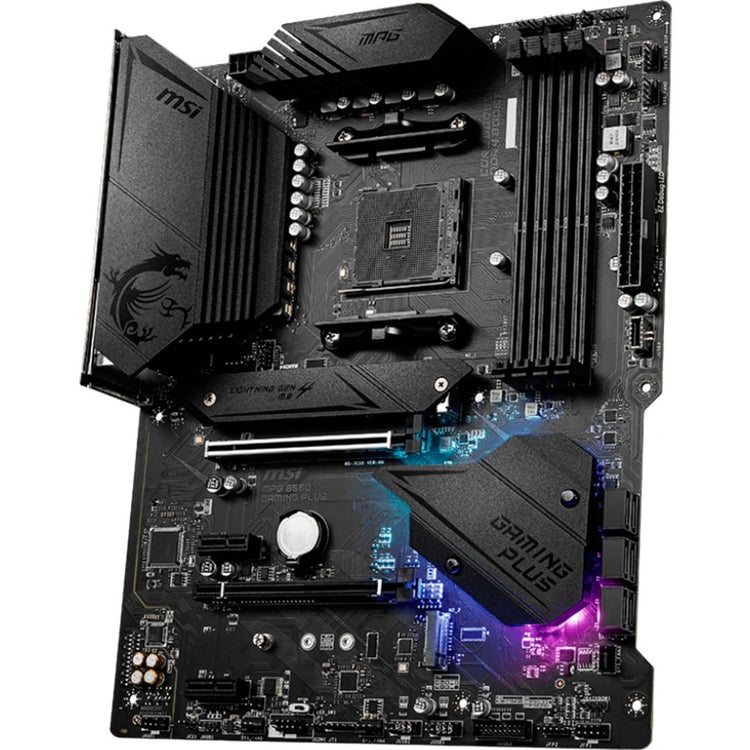 Msi mpg b550 gaming plus socket am4 moederbord (zwart, raid, gb-lan, sound, atx)