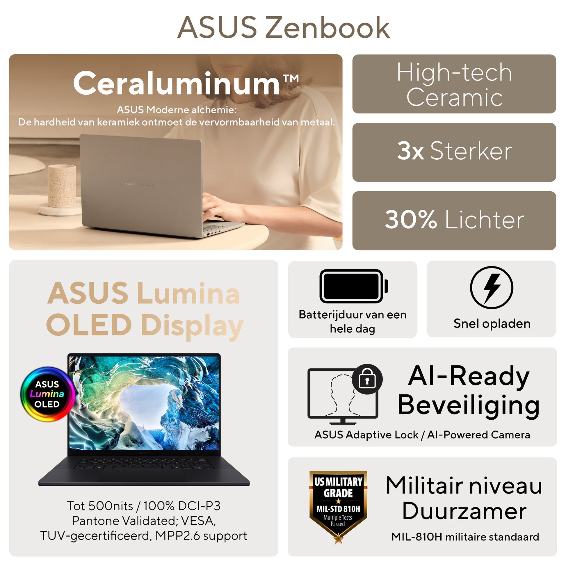 Asus zenbook a16 ux3607oa-sq013w 16 copilot+ laptop (beige | snapdragon x2e-94-100 | qualcomm adreno | 48 gb | 1 tb ssd | oled)