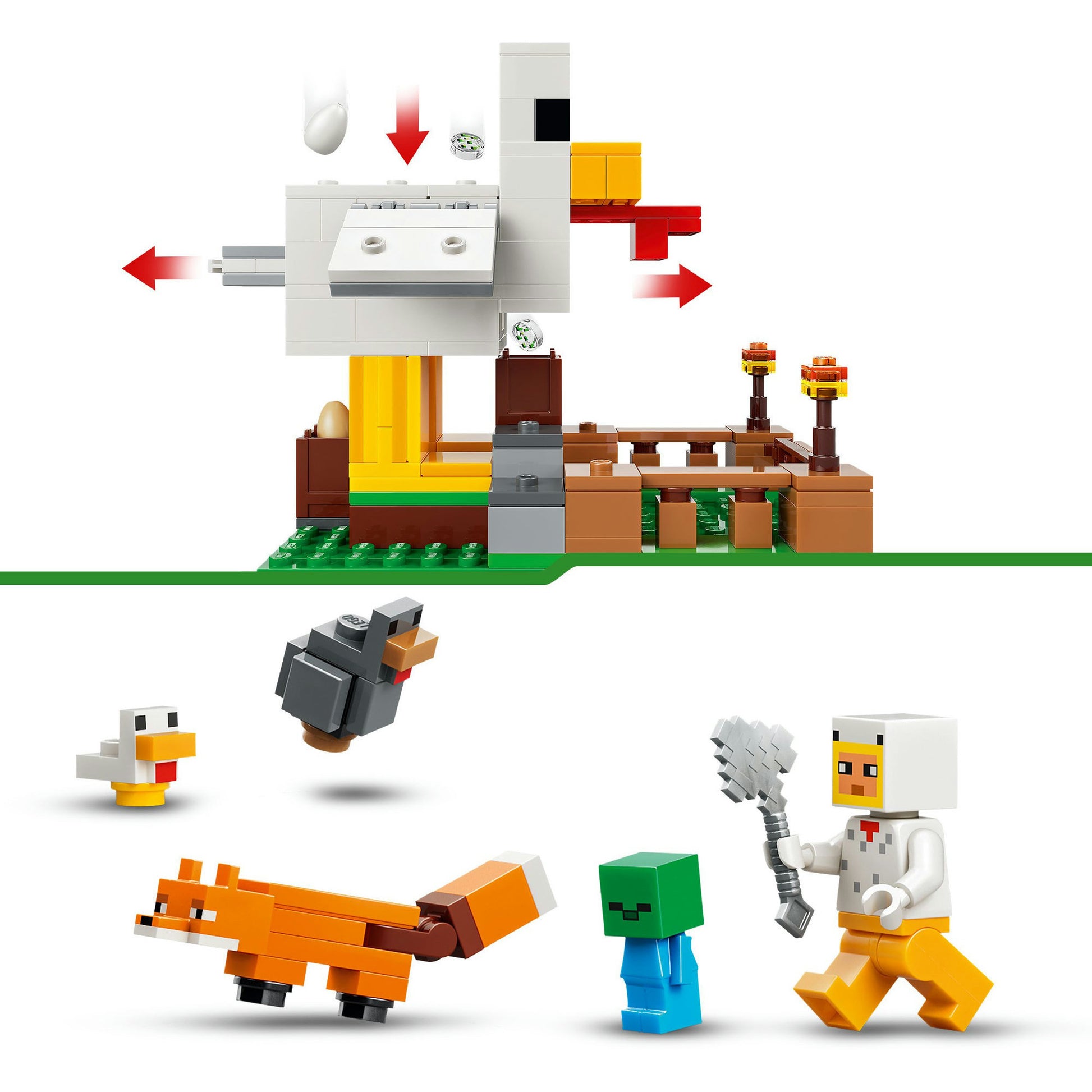 Lego minecraft kippenboerderij dieren speelgoed voor kinderen - 21585