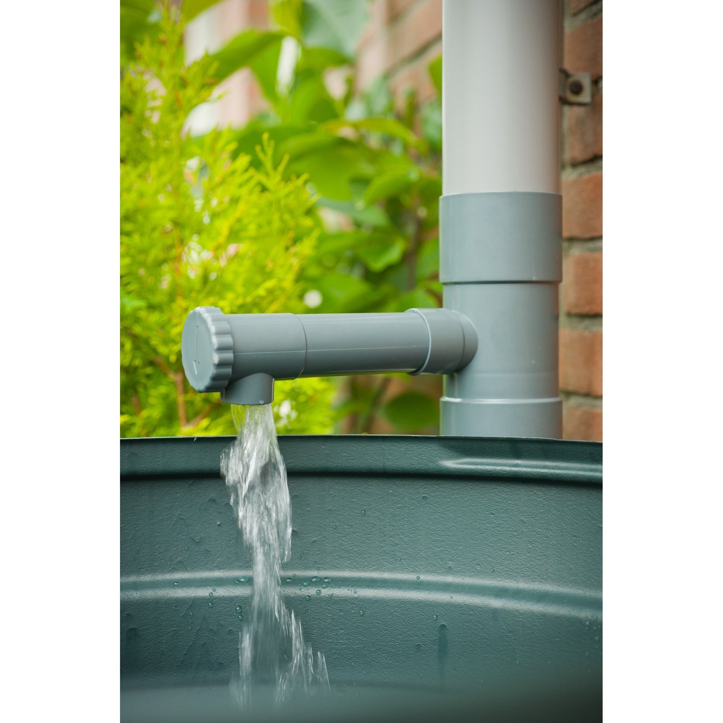 Nature regentonvulautomaat met instelbare doorvoer waterkraan (grijs)