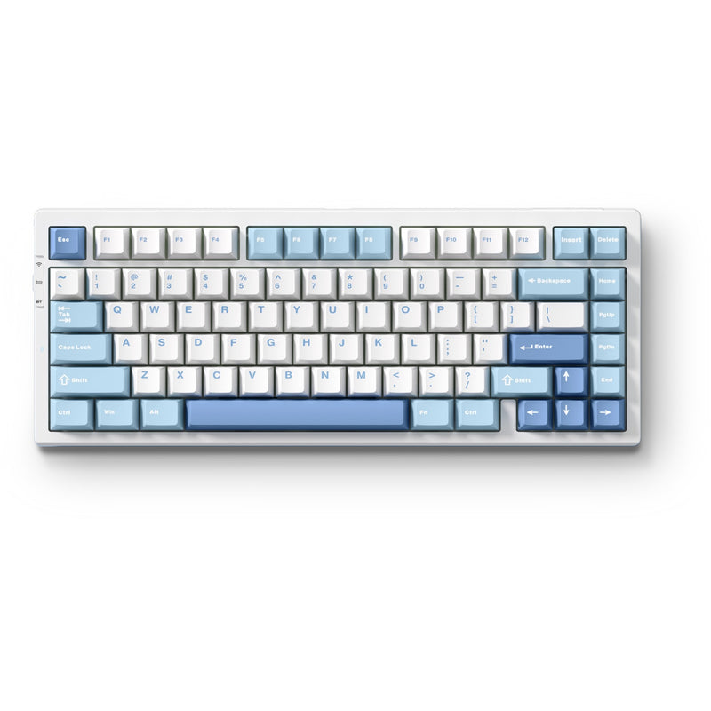 Mchose g75 pro tri-mode gasket structuur mechanisch gaming toetsenbord (blauw, us lay-out, ktt cabbage tofu v2, 75%, rgb, hot swap, pbt double-shot, 2.4 ghz usb-c bluetooth)