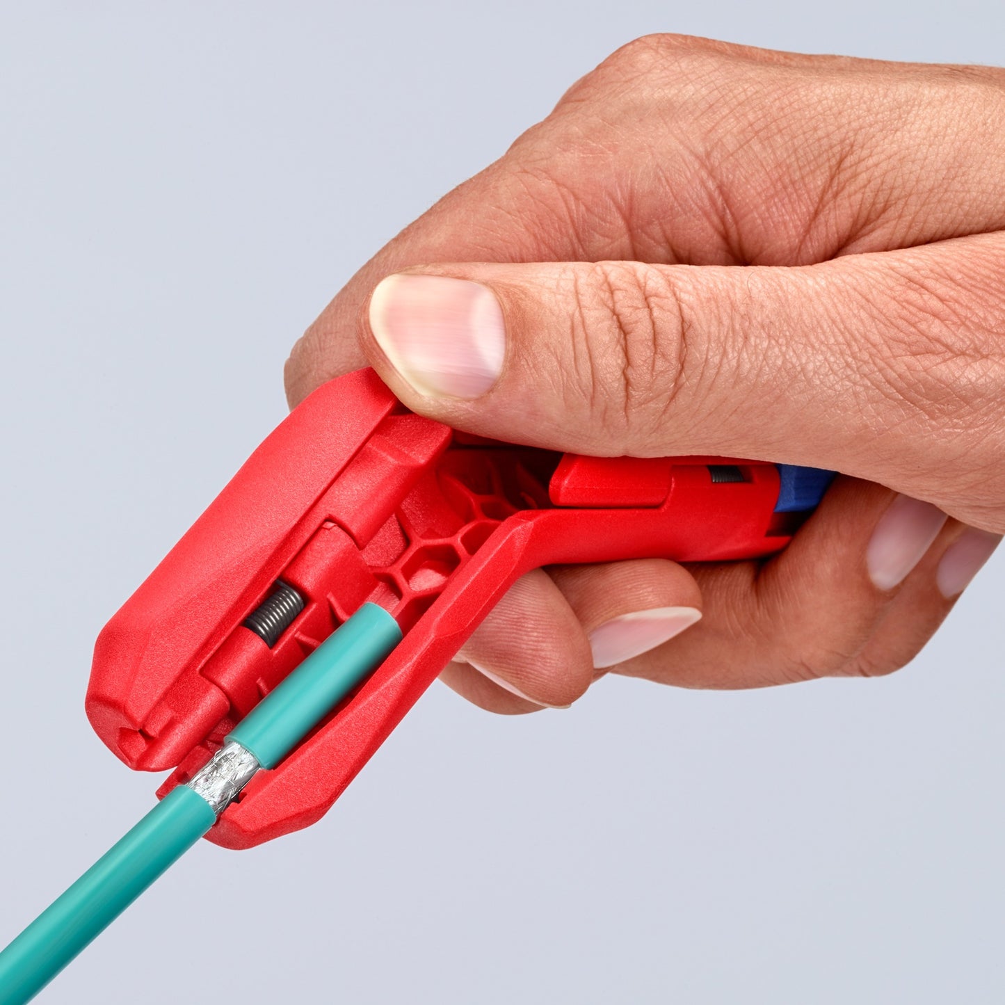 Knipex 16 95 01 sb ergostrip kabelstripper geschikt voor: ronde kabel, kabel voor vochtige ruimte, datakabel, coaxkabel