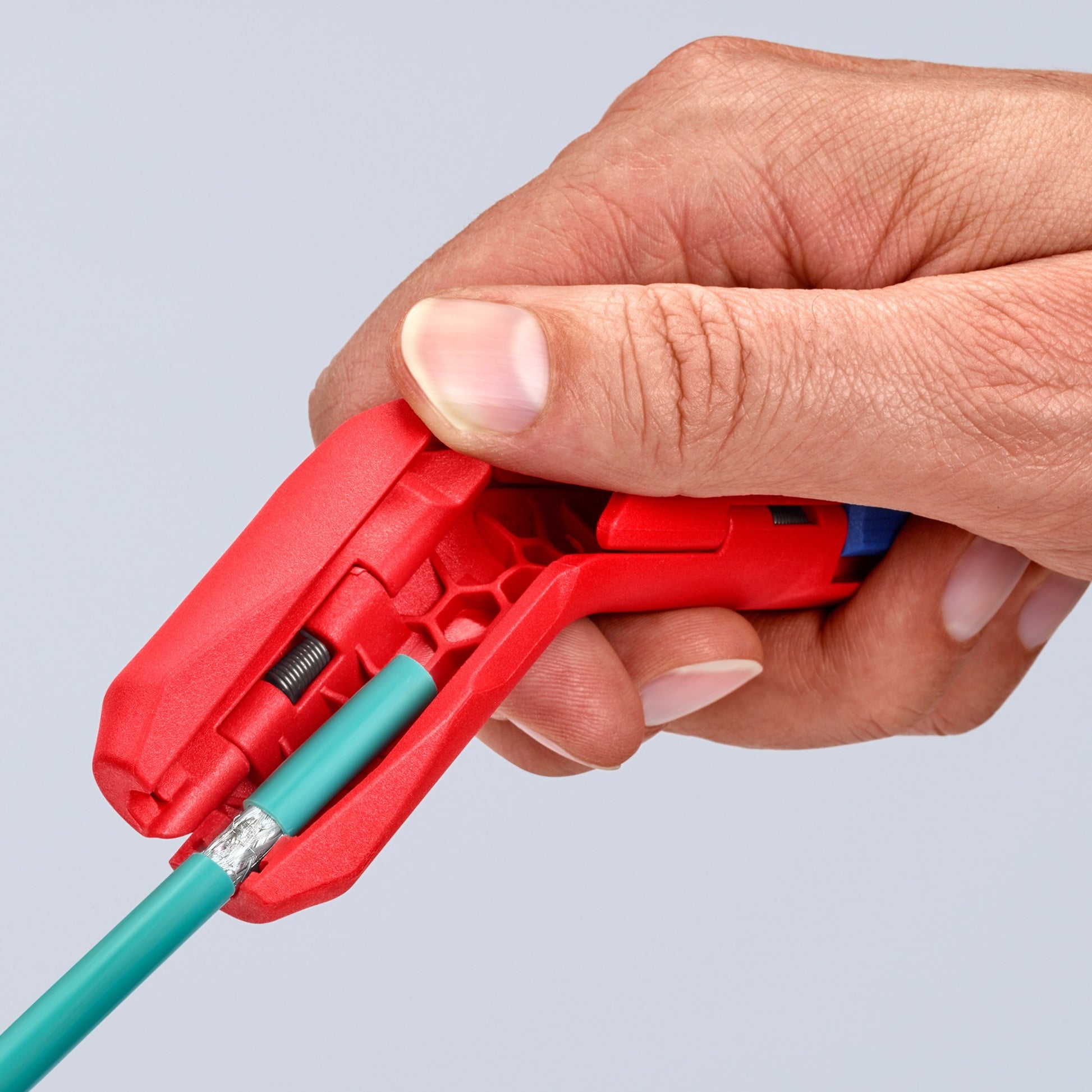 Knipex 16 95 01 sb ergostrip kabelstripper geschikt voor: ronde kabel, kabel voor vochtige ruimte, datakabel, coaxkabel