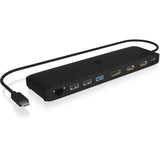 Icy box ib-dk2116-c 11-in-1 mobile dockingstation with triple video output (zwart, hdmi, displayport, lan, usb type-c) - afbeelding 3