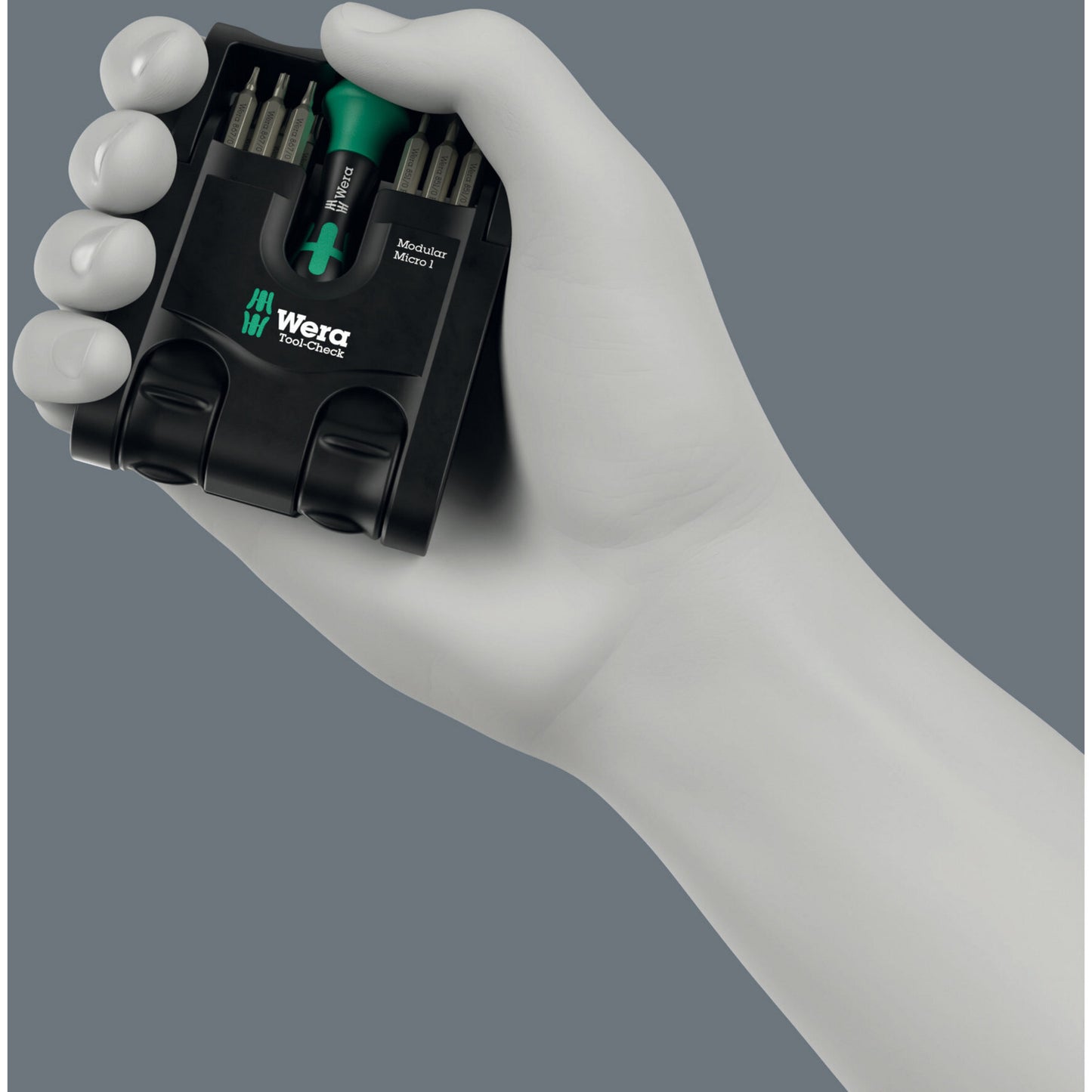 Wera tool-check modular micro 1, 21‑delig bitset (zwart groen)