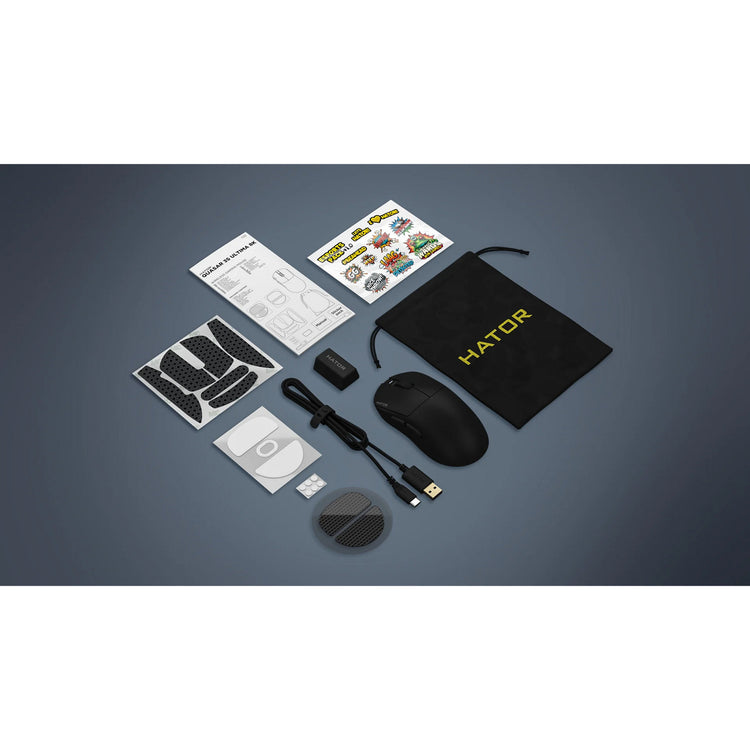 Hator quasar 3s ultima 8k wireless gaming muis (zwart, 30 000 dpi, 2.4 ghz bluetooth usb)
