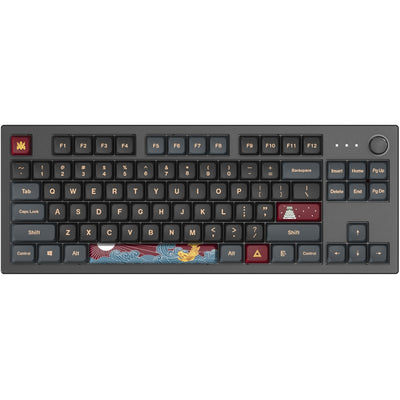 Montech mkey darkness tkl rgb mechanisch toetsenbord (zwart, us lay-out (qwerty), gateron g pro yellow, 80% (tkl), hot-swappable, rgb, pbt)