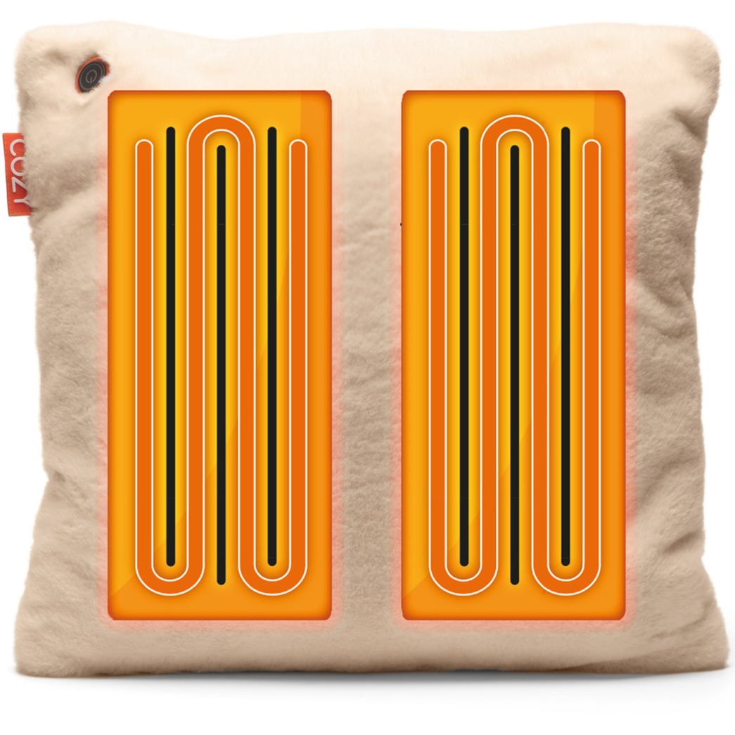 Cozy una teddy 45 x 45 cm draadloos warmtekussen (lichtbeige, powerbank 5000 mah)