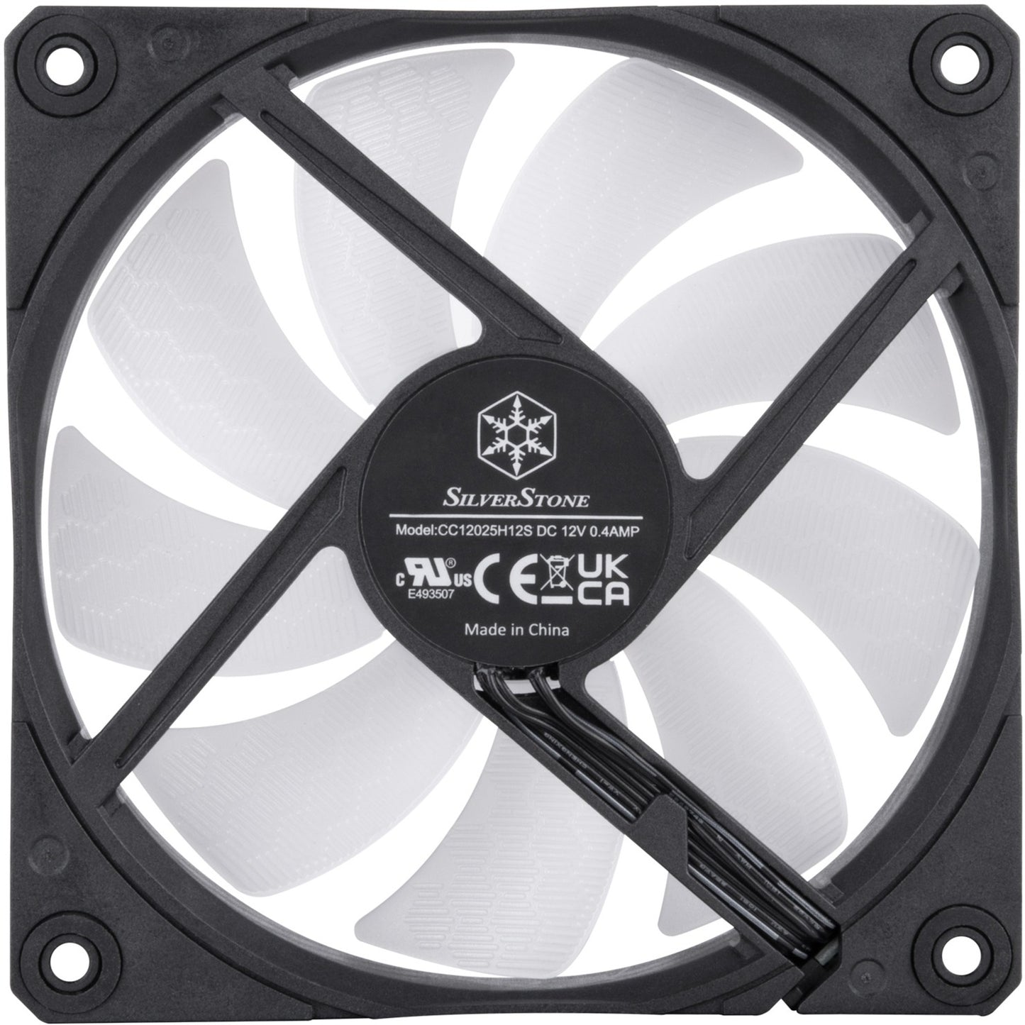 Silverstone shark force 120 argb case fan (zwart, 120 x 120 x 25 mm, pwm)