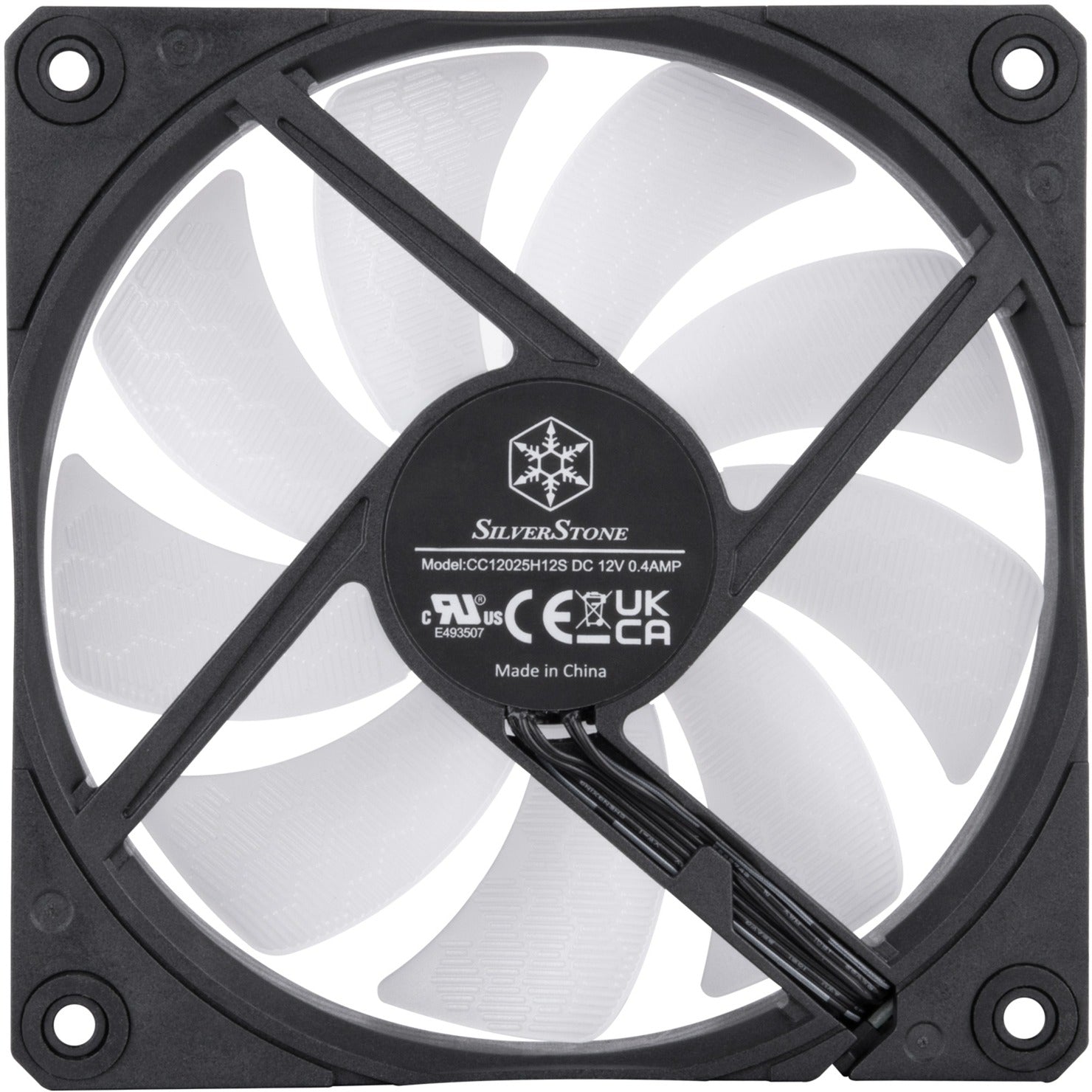 Silverstone shark force 120 argb case fan (zwart, 120 x 120 x 25 mm, pwm)