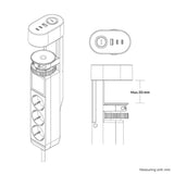 Neomounts ds22-840bl6 bureaucontactdoos met klem en usb-c en usb-a poorten - quick-charge 3-voudige stekkerdoos met usb (zwart, 3x stekker, 2x usb-c, 1x usb-a) - afbeelding 16