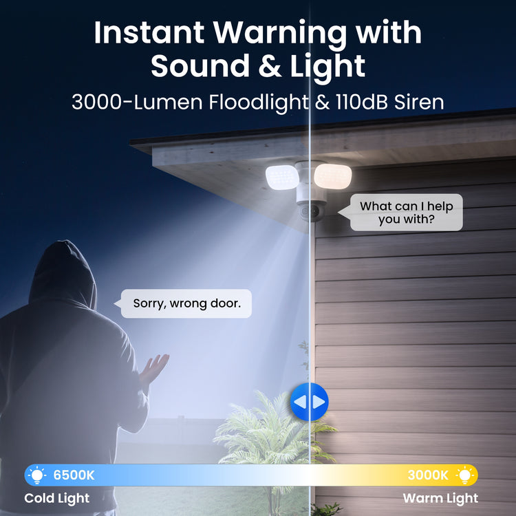 Reolink f850w trackflex floodlight wifi beveiligingscamera (wit, 4k, wifi)