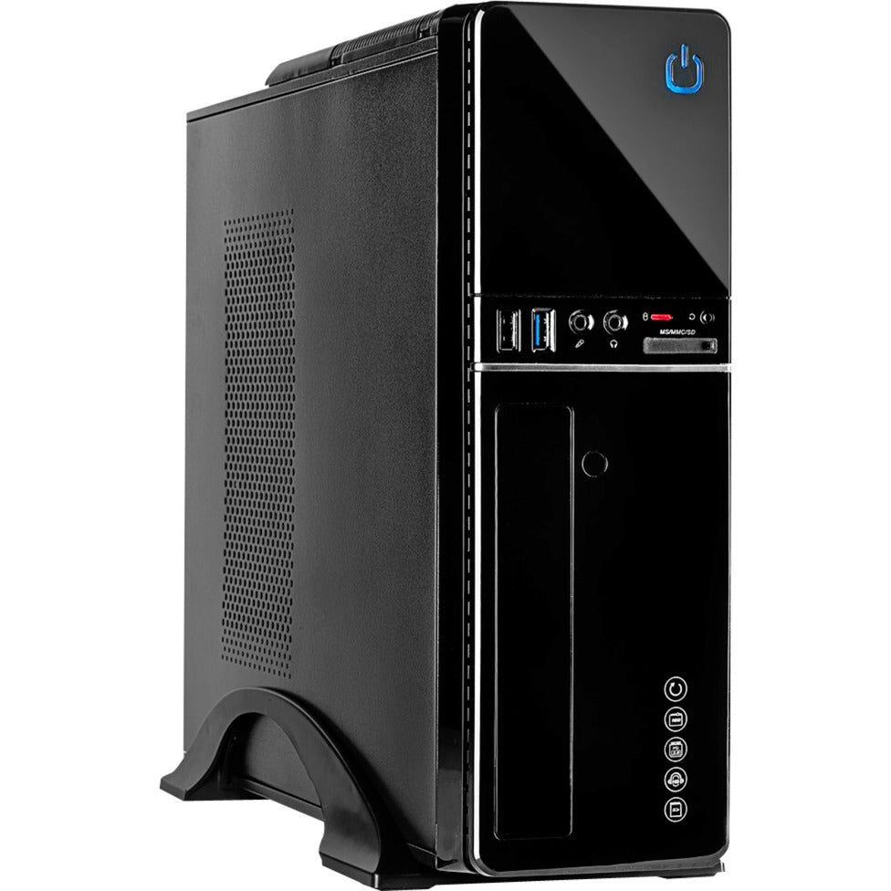Inter-tech it-607 mini tower behuizing (zwart | 2x usb-a)