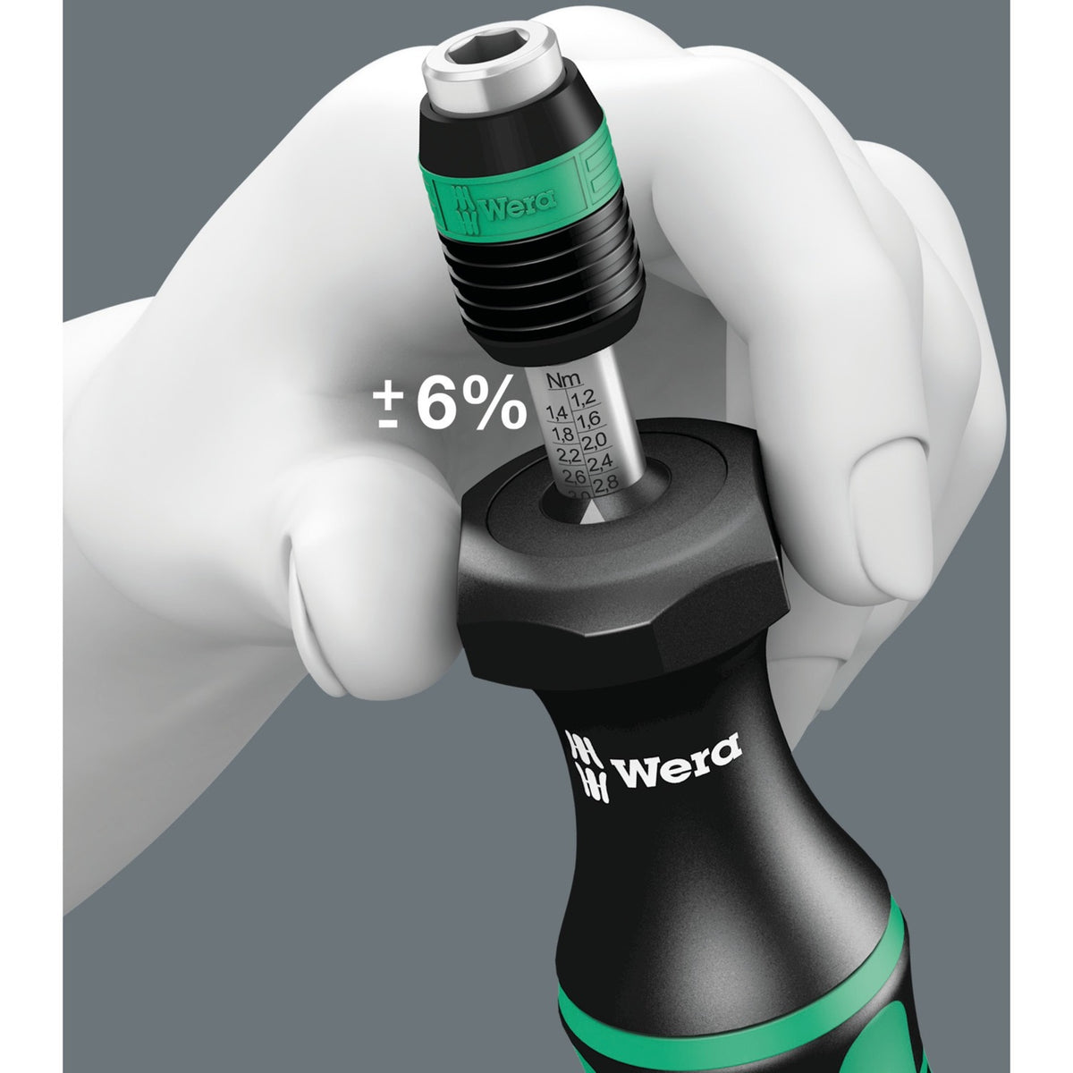 Wera 7441 kraftform instelbare momentschroevendraaier met rapidaptor snelwisselhouder, 1 4 duim, 1,2 - 3,0 nm - 1 stuk(s) - 05074701001