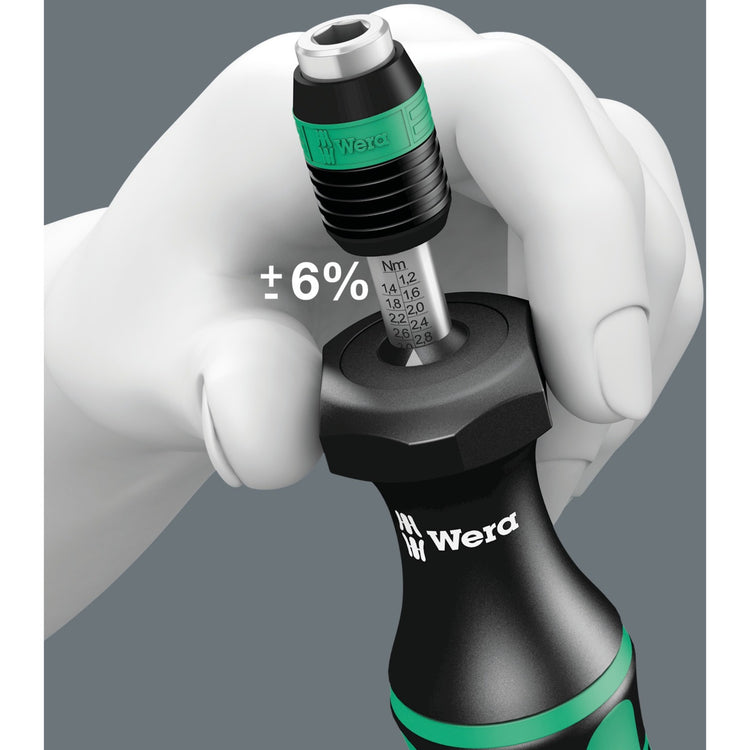 Wera 7441 kraftform instelbare momentschroevendraaier met rapidaptor snelwisselhouder, 1 4 duim, 1,2 - 3,0 nm - 1 stuk(s) - 05074701001