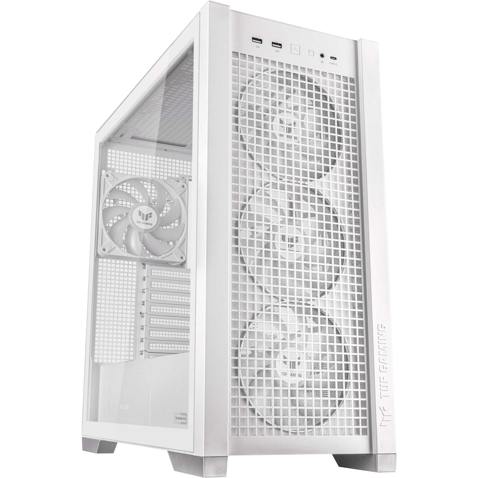 Asus tuf gaming gt302 argb midi tower behuizing (wit | 2x usb-a | 1x usb-c | rgb | tempered glass)