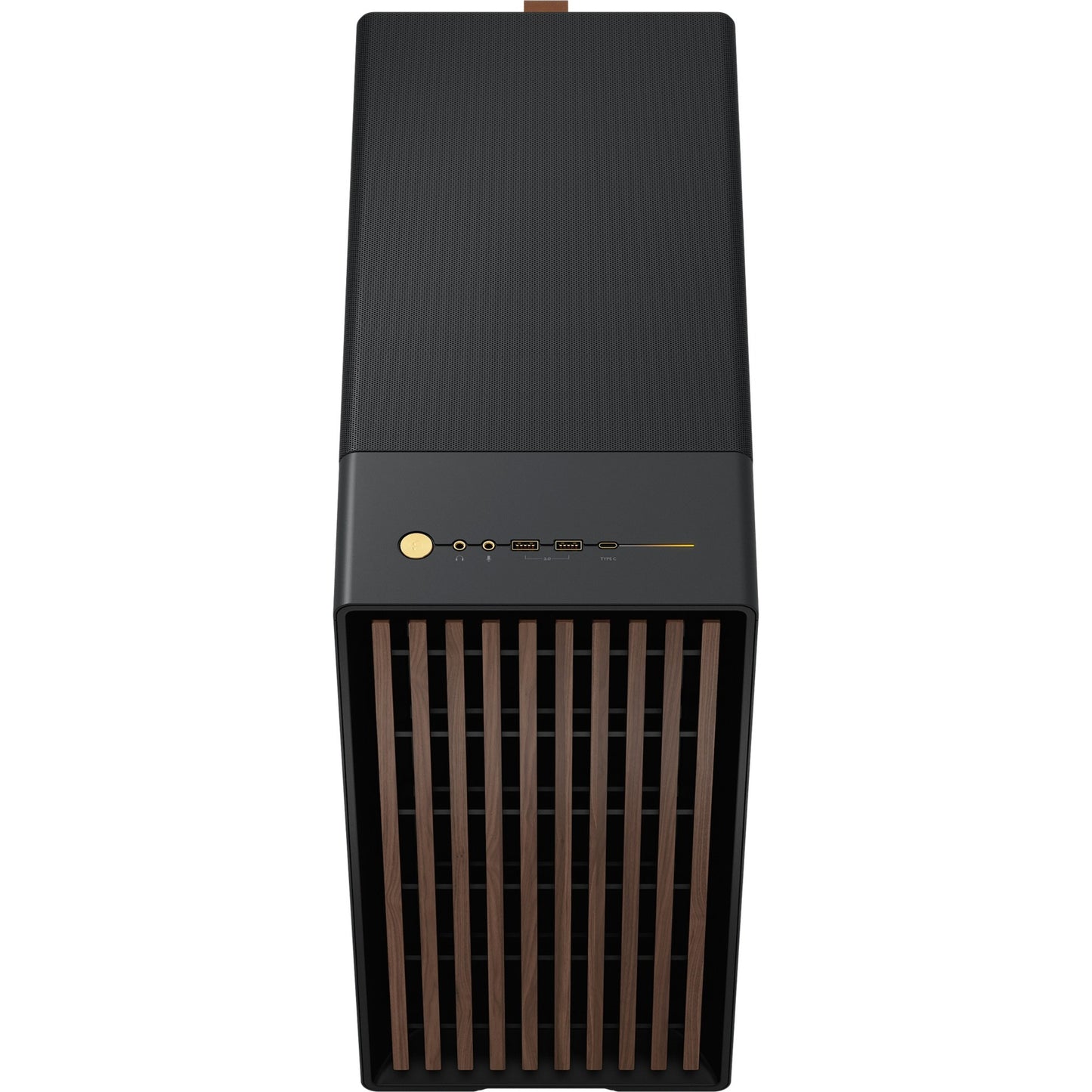 Fractal design north midi tower behuizing (zwart houtkleur | 2x usb-a | 1x usb-c | tempered glass)