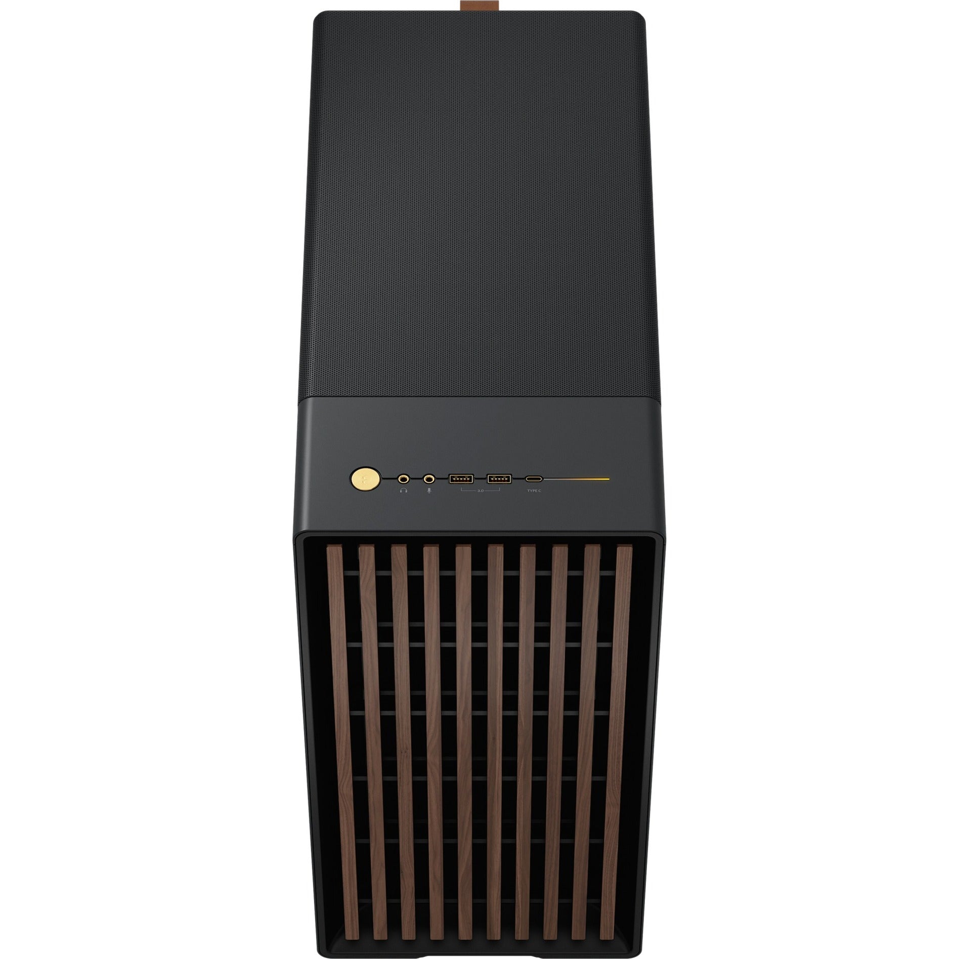 Fractal design north midi tower behuizing (zwart houtkleur | 2x usb-a | 1x usb-c | tempered glass)