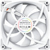 Montech rx140 pwm rgb case fan (wit, 140 x 25 x 140 mm, 3-pin argb)