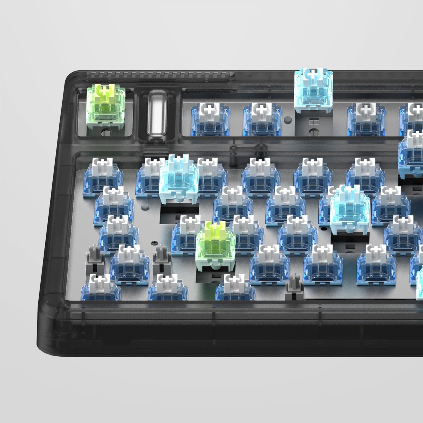 Iqunix og80 dark side wireless mechanical keyboard (zwart, us lay-out (qwerty), cherry mx blue, 80% (tkl), rgb leds, hot-swappable, pbt, 2.4ghz | bluetooth 5.1 | usb-c)