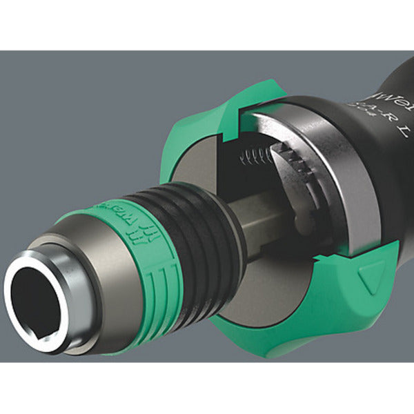 Wera 838 ra-r l bithandhouder met ratelfunctie, 1 4 schroevendraaier (zwart groen)