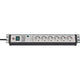 Brennenstuhl premium-line 60.000a stekkerdoos met overspanningsbeveiliging 6-voudig zwart lichtgrijs 3m h05vv-f 3g1,5 19 formaat