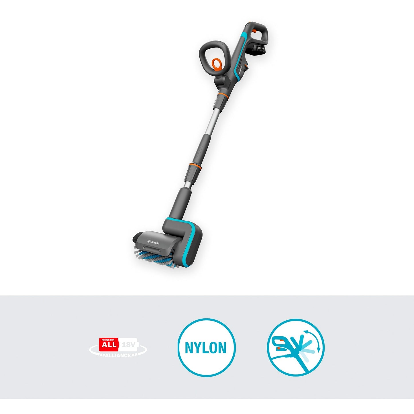Gardena accu-multireiniger aquabrush patio 18v p4a - gebruiksklare set